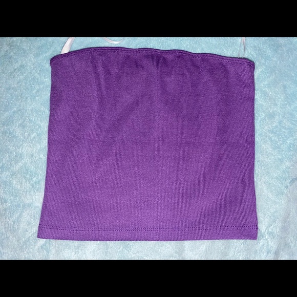 Purple Ribbed Tube Top - Picture 2 of 5
